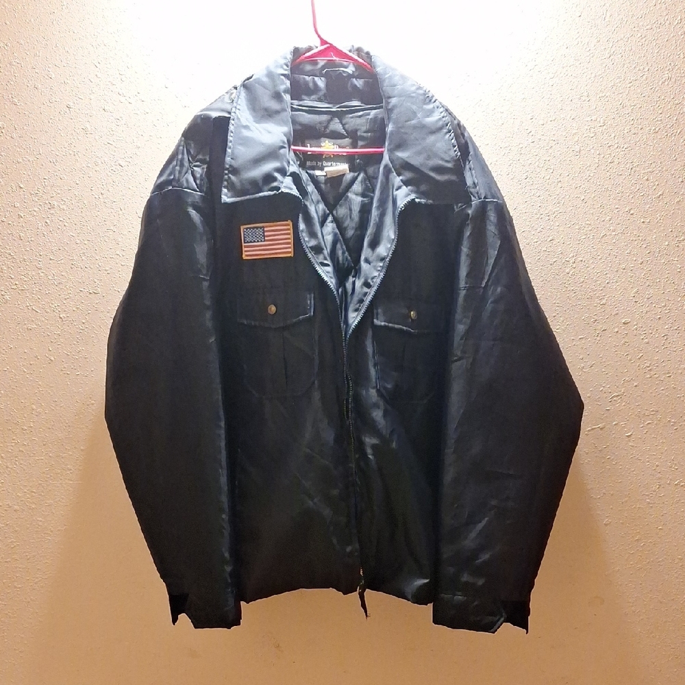 Men's Law Pro Dark Navy Blue Uniform Jacket with Flag Patch